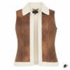brown shearling vest