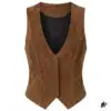 brown suede leather vest
