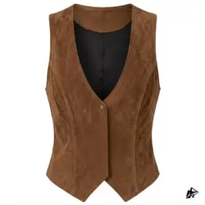 brown suede leather vest