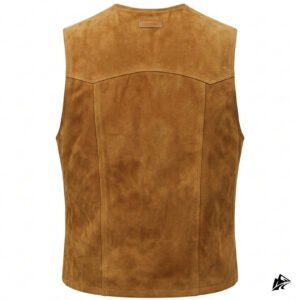 brown western leather vest for men