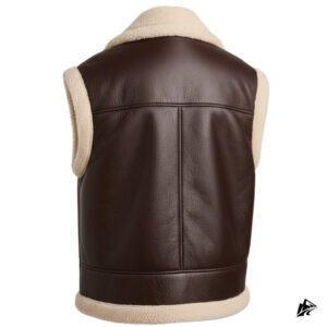burgundy shearling leather vest