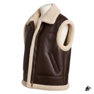 burgundy shearling vest