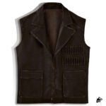 Men's Chocolate Brown Cargo Leather Vest