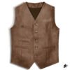 club leather vest brown