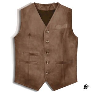 club leather vest brown