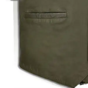 club leather vest distress green