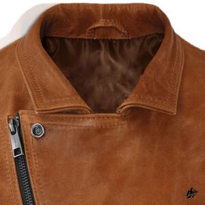 cropped leather vest brown