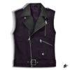 purple leather vest cropped