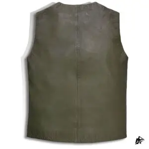 green distress leather vest