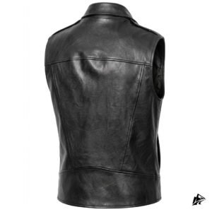 men black cropped leather vest
