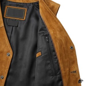 men brown western leather vest