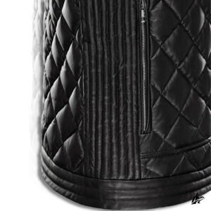 men's black puffer leather vest