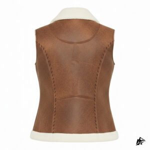 womens brown shearling vest