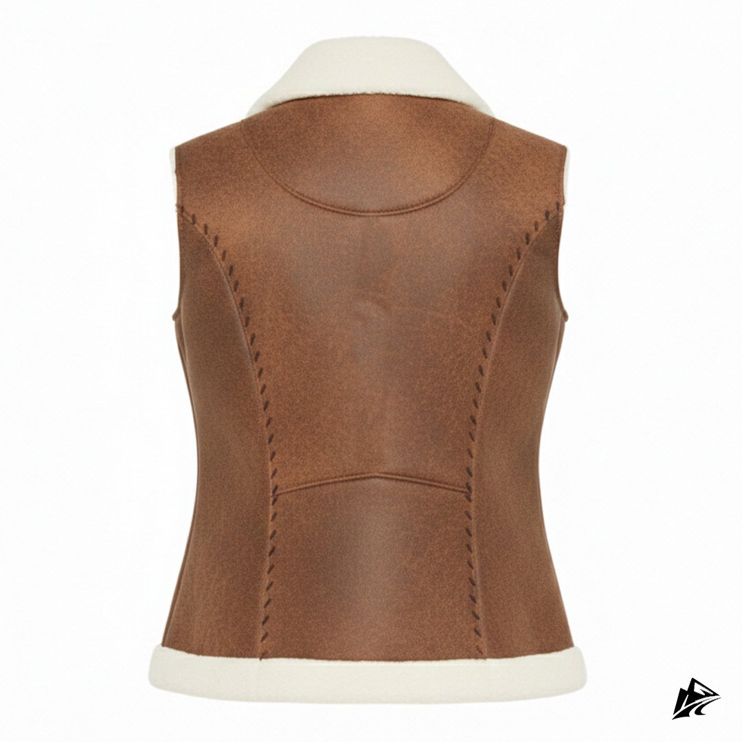 womens brown shearling vest womens brown shearling vest