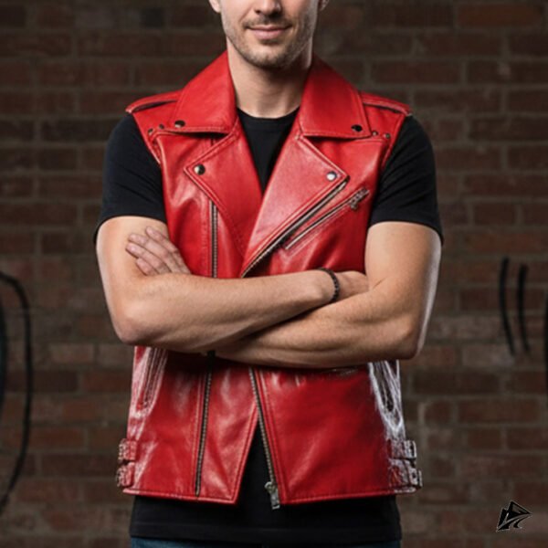 Bikers Favorite Red Leather Vest, lining