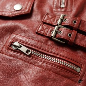red cropped vest for men