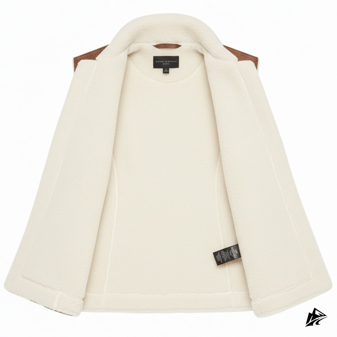 shearling brown leather vest shearling brown leather vest