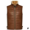 shearling brown puffer vest