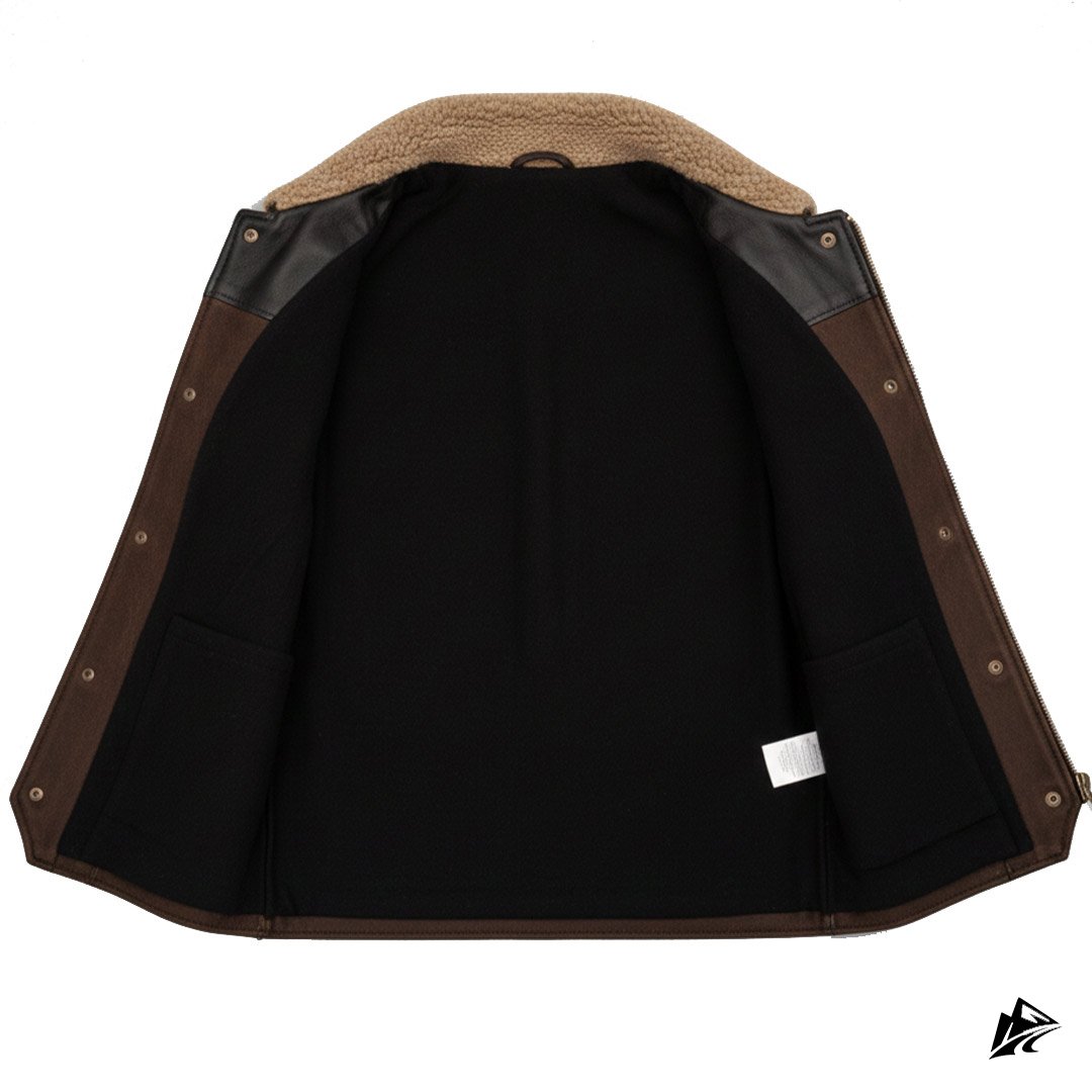 shearling chocolate brown leather vest shearling chocolate brown leather vest