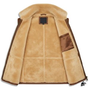 shearling puffer brown vest