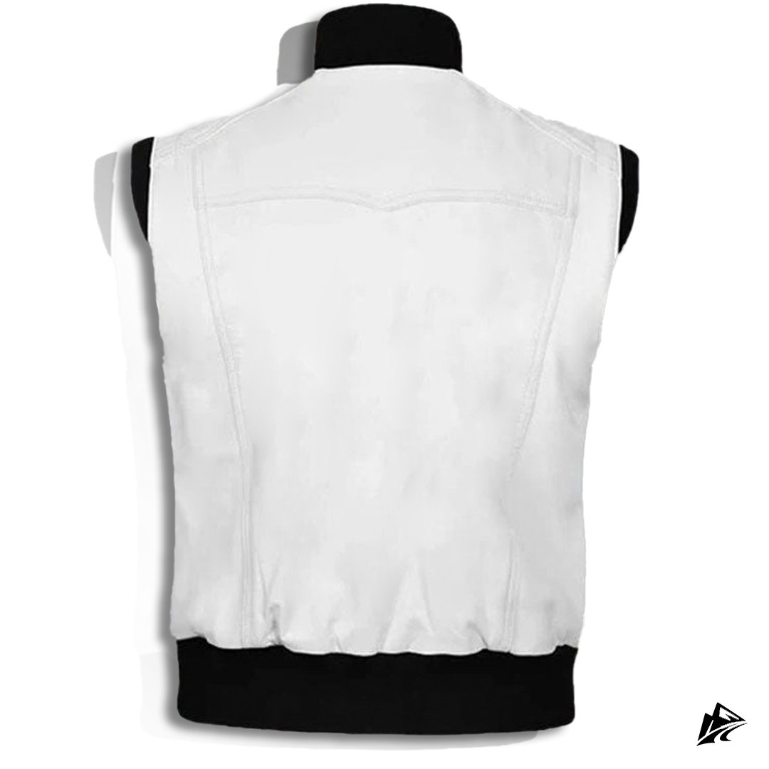 stylish white leather vest stylish white leather vest