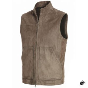 suede brown leather vest