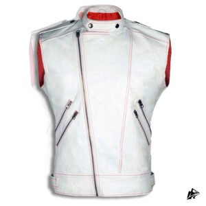white leather cropped vest