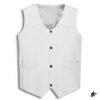 woman white club leather vest