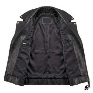 women black cropped leather vest
