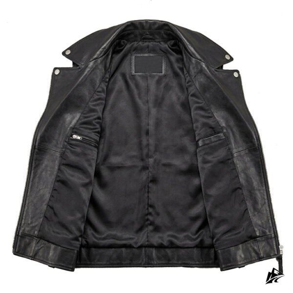 Edgy Black Cropped Leather Vest for Women, the leather