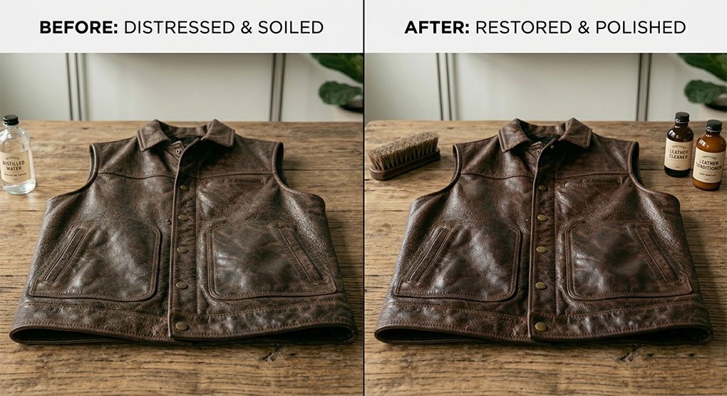 leather vest after cleaning