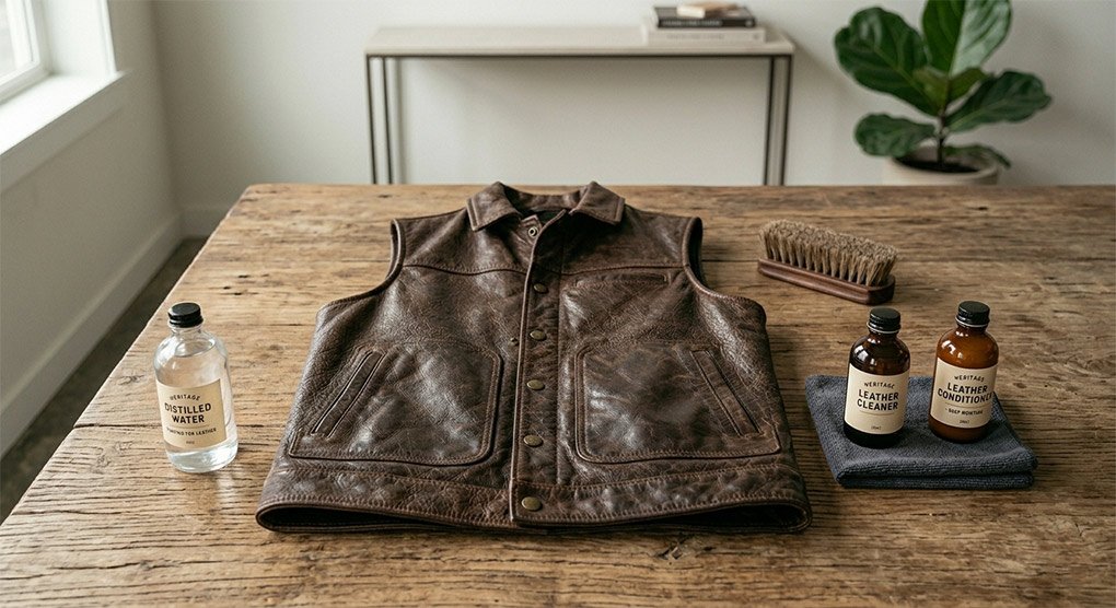 leather vest after cleaning