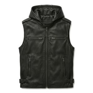 black vest with hoodie