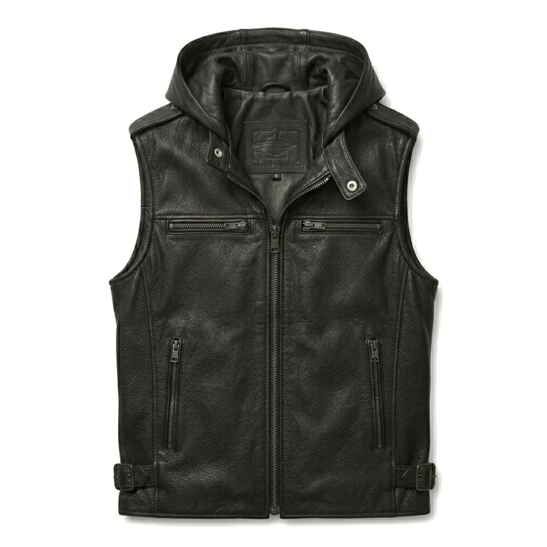 leather vest with hood leather vest with hood