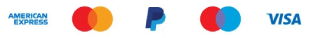 American Express, Mastercard, PayPal, Maestro and Visa accepted