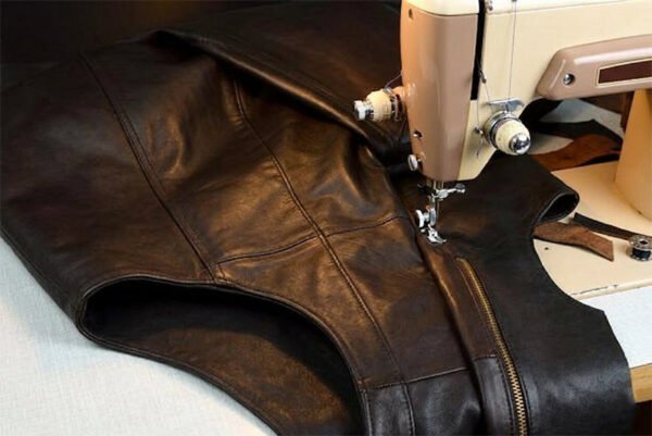 Stitching a leather vest